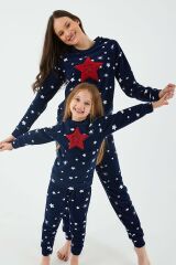 Arnetta 2271 Shine Lacivert Kız Çocuk Uzun Kol Pijama Takım