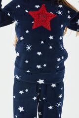 Arnetta 2271 Shine Lacivert Kız Çocuk Uzun Kol Pijama Takım