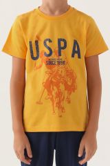 U.S. Polo Assn. 1739 Lisanslı Hat Hardal Erkek Çocuk Pijama Takımı