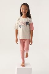 U.S. Polo Assn.1809 Lisanslı Rose Bej Kız Çocuk Pijama Takımı