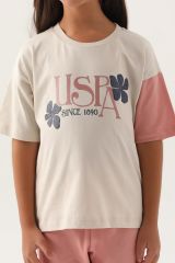 U.S. Polo Assn.1809 Lisanslı Rose Bej Kız Çocuk Pijama Takımı