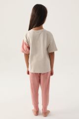 U.S. Polo Assn.1809 Lisanslı Rose Bej Kız Çocuk Pijama Takımı