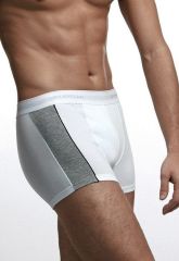 Çift Kaplan 850 Erkek Biyeli Elastanlı Boxer Beyaz - M