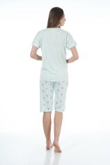 Estiva 22064 Kadın Kalpli Viskon Kısa Kollu Kaprili Pijama Takımı