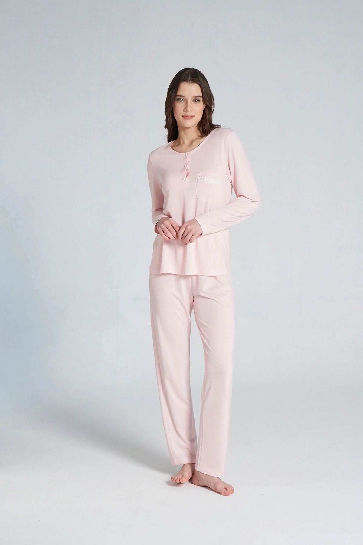 Gd Goldoremi 1703 Kadın Patlı Uzun Kollu Pijama Takım