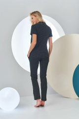 Pjs 24213 Kadın Puantiyeli Düğmeli Pijama Takım