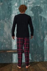 Gd Goldoremi 18113-4 Erkek Polar Patlı Üç Düğmeli Pijama Takım Uzun Kollu