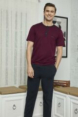 KLY 7618 Erkek Midi Yaka 3'lü Pijama Takımı