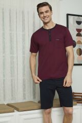 KLY 7618 Erkek Midi Yaka 3'lü Pijama Takımı