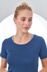 Pjs 24200 Kadın Puantiyeli Yarım Kollu Pijama Takım