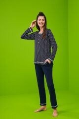Pjs 23197 Kadın Patlı Uzun Kollu Pijama Takım