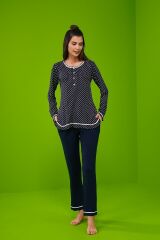 Pjs 23197 Kadın Patlı Uzun Kollu Pijama Takım
