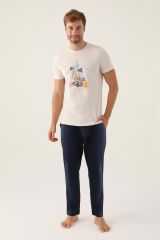 Arnetta 2991 Erkek Home Taş Pijama Takımı