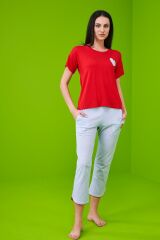 Pjs 23115 Kadın Kapri Pijama Takımı