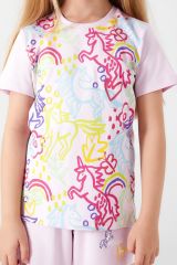 Roly poly 3057 Unicorn Magic Kız Çocuk Kısa Kol Pijama Takım
