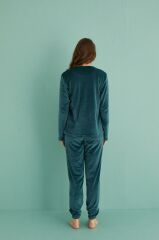 Gd Goldoremi 13164-6 Kadın Hello Sunday Kadife Pijama Takım