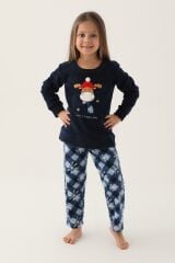 Arnetta 2661 Happy Snow Lacivert Kız Çocuk Uzun Kol Pijama Takım