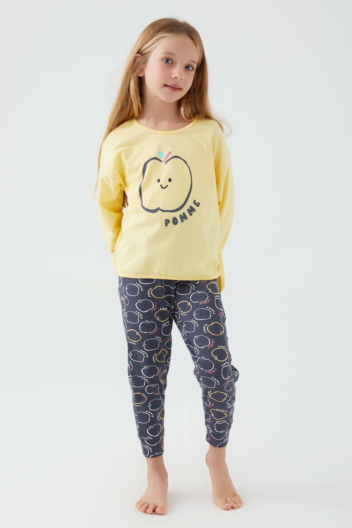 Roly Poly 3063 Pomme Apple Kız Çocuk Uzun Kol Pijama Takım