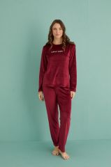 Gd Goldoremi 13166-12 Kadın Ladles Night Kadife Pijama Takım