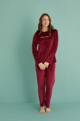 Gd Goldoremi 13166-12 Kadın Ladles Night Kadife Pijama Takım