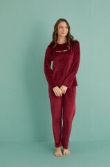 Gd Goldoremi 13166-12 Kadın Ladles Night Kadife Pijama Takım