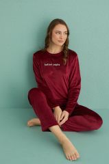 Gd Goldoremi 13166-12 Kadın Ladles Night Kadife Pijama Takım