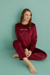 Gd Goldoremi 13166-12 Kadın Ladles Night Kadife Pijama Takım