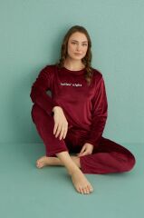 Gd Goldoremi 13166-12 Kadın Ladles Night Kadife Pijama Takım