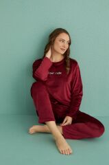 Gd Goldoremi 13166-12 Kadın Ladles Night Kadife Pijama Takım