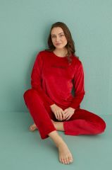 Gd Goldoremi 13166-18 Kadın Slient Night Kadife Uzun Kol Pijama Takım