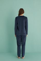 Gd Goldoremi 13166-11 Kadın Ladies Night Kadife Uzun Kol Pijama Takım