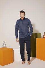 Kly 9213 Erkek Polo Yaka Pijama Takım