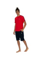 U.S. Polo Assn. 18868 Erkek Kırmızı Bisiklet Yaka Şortlu Pijama Takım