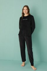 Gd Goldoremi 13166-17 Kadın Slient Night Kadife Uzun Kol Pijama Takım