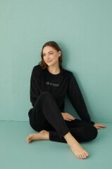 Gd Goldoremi 13166-17 Kadın Slient Night Kadife Uzun Kol Pijama Takım