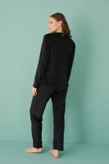 Gd Goldoremi 13166-17 Kadın Slient Night Kadife Uzun Kol Pijama Takım
