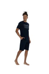 U.S. Polo Assn. 18903 Erkek Bisiklet Yaka Kısa Kol 3'lü Şortlu-Uzun Pijama Takım