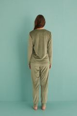 Gd Goldoremi 13165-11 Kadın Automn Vibes Kadife Manşetli Pijama Takım