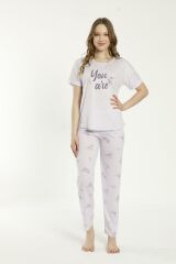 Estiva 22127 Kadın Kısa Kollu Viskon Pijama Takımı