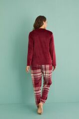 Gd Goldoremi 13312-1 Kadın Love Fall Kadife Pijama Takım