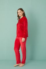 Gd Goldoremi 13312-6 Kadın Good Morning Beautiful Kadife Pijama Takım