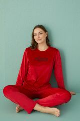 Gd Goldoremi 13312-6 Kadın Good Morning Beautiful Kadife Pijama Takım