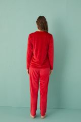 Gd Goldoremi 13312-6 Kadın Good Morning Beautiful Kadife Pijama Takım
