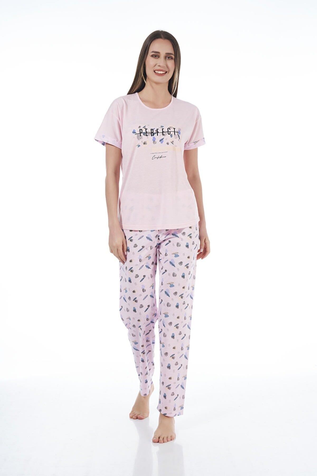 Estiva 22122 Kadın Kısa Kollu Viskon Pijama Takımı
