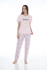Estiva 22122 Kadın Kısa Kollu Viskon Pijama Takımı