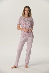 Pijadore 1225 Kadın Klasik Kısa Kol Pijama Takımı