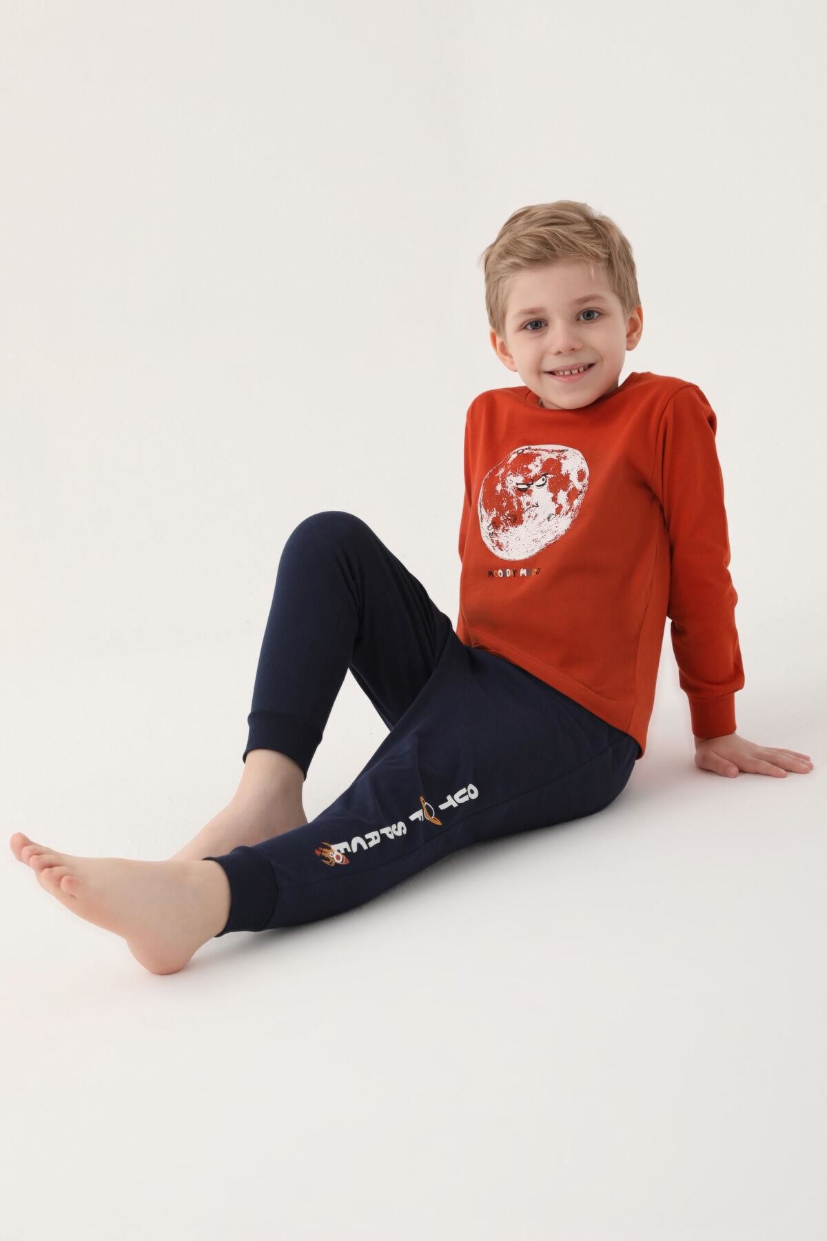 Roly Poly 3205 Garson Moon Erkek Çocuk Uzun Kol Pijama Takım