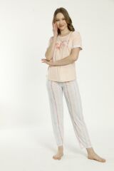 Estiva 22128 Kadın Baby Baskılı Kısa Kollu Viskon Pijama Takımı