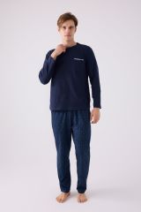 Arnetta 3146 Erkek Mornig Vibes Lacivert Uzun Kol Pijama Takım