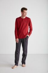 U.S. Polo Assn. 18738 Erkek Bordo Patlı Pijama Takım